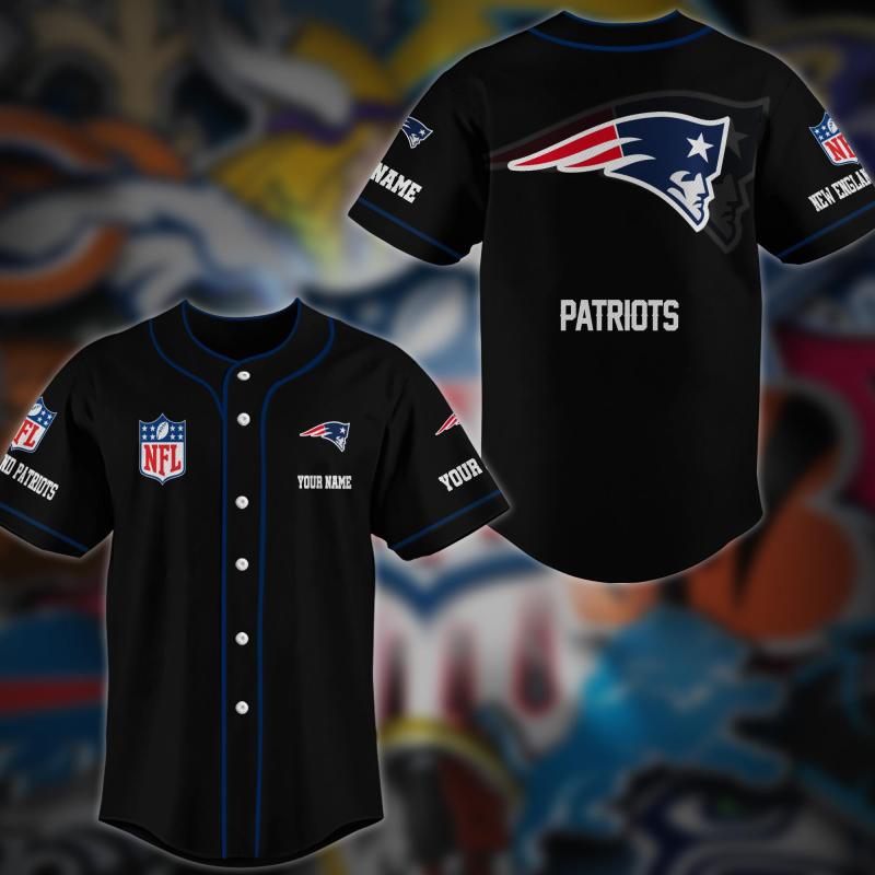 New England Patriots Personalized Baseball Jersey