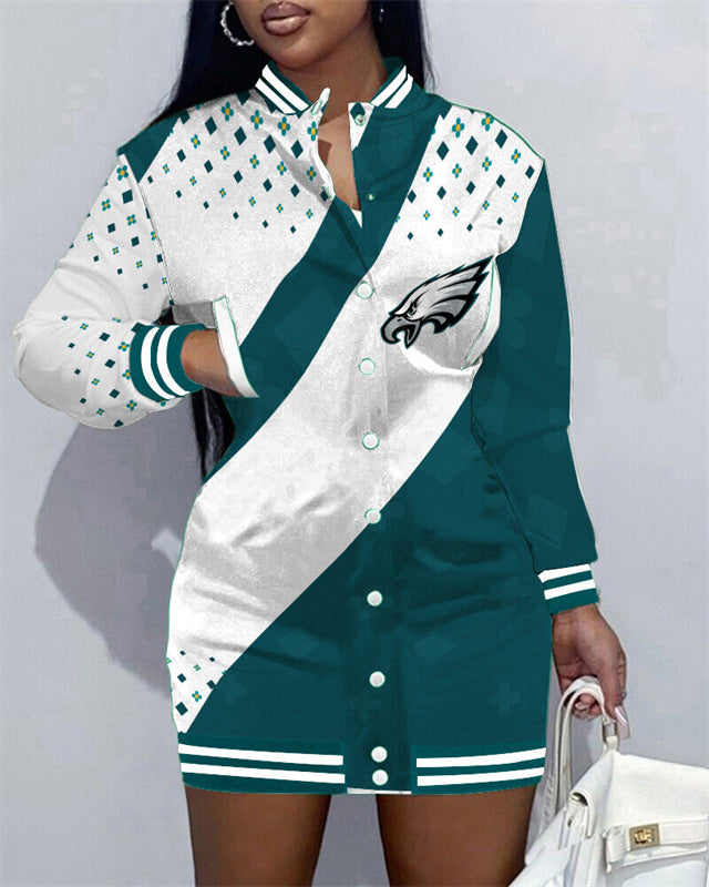 Philadelphia Eagles Women Button Down Jacket Dress