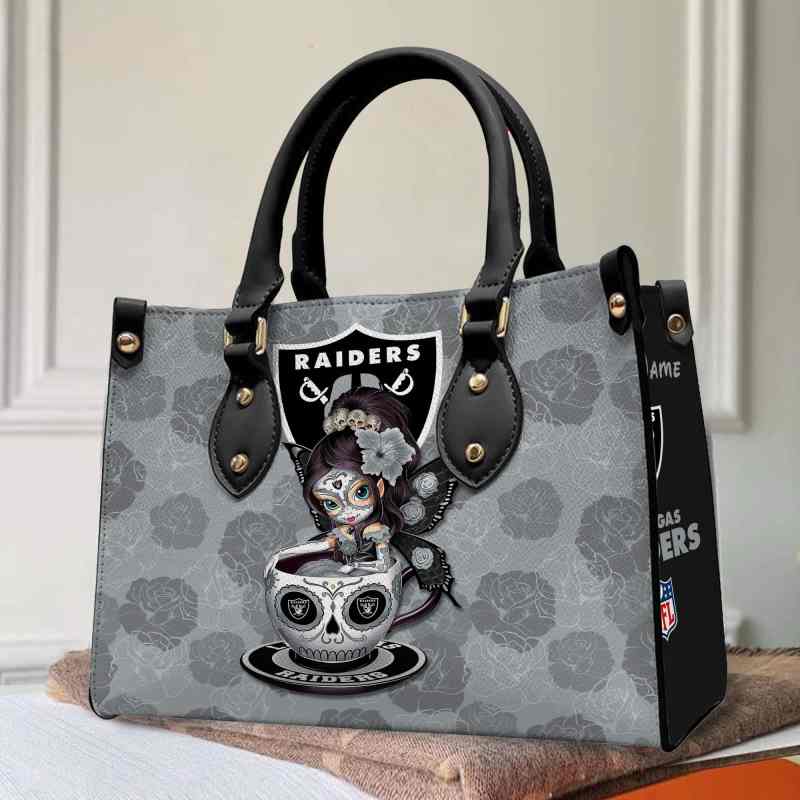 Las Vegas Raiders Personalized Leather Hand Bag BB64