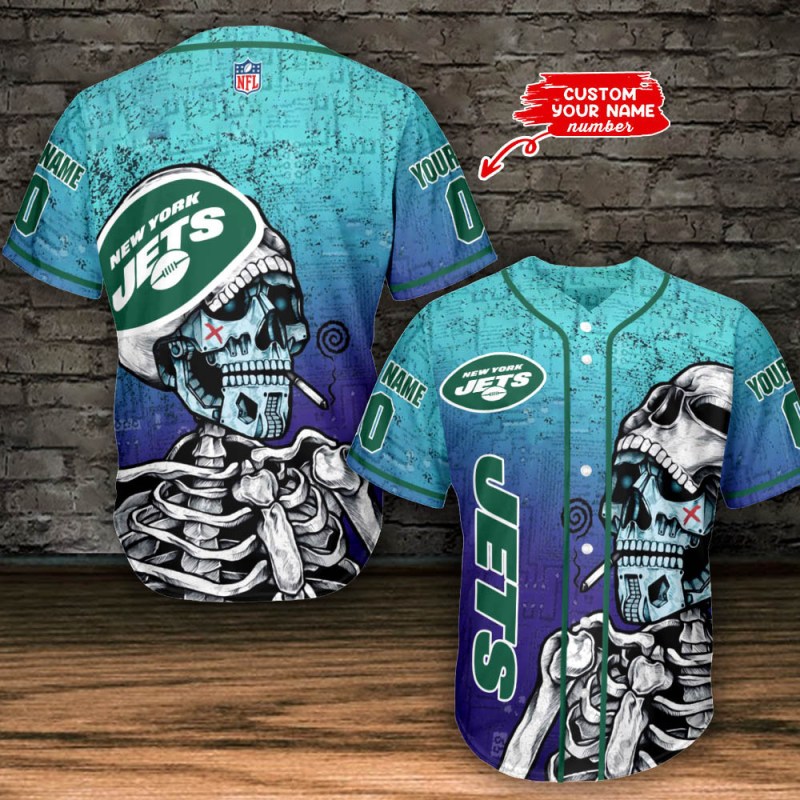 New York Jets Personalized Baseball Jersey
