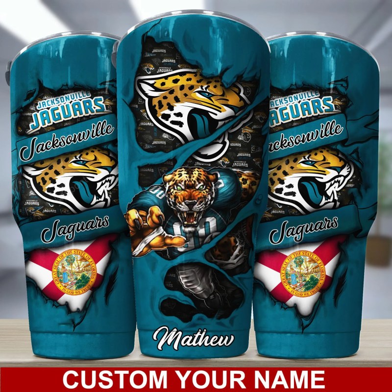 Jacksonville Jaguars Personalized Tumbler Design
