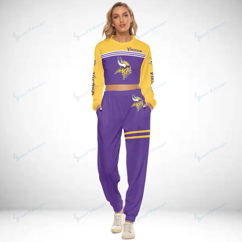 Minnesota Vikings Crop Sweatshirt Suit in use