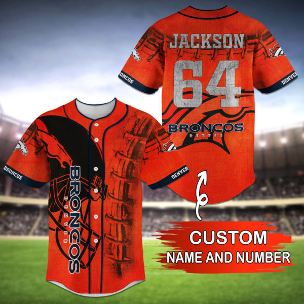 Denver Broncos Personalized Baseball Jersey