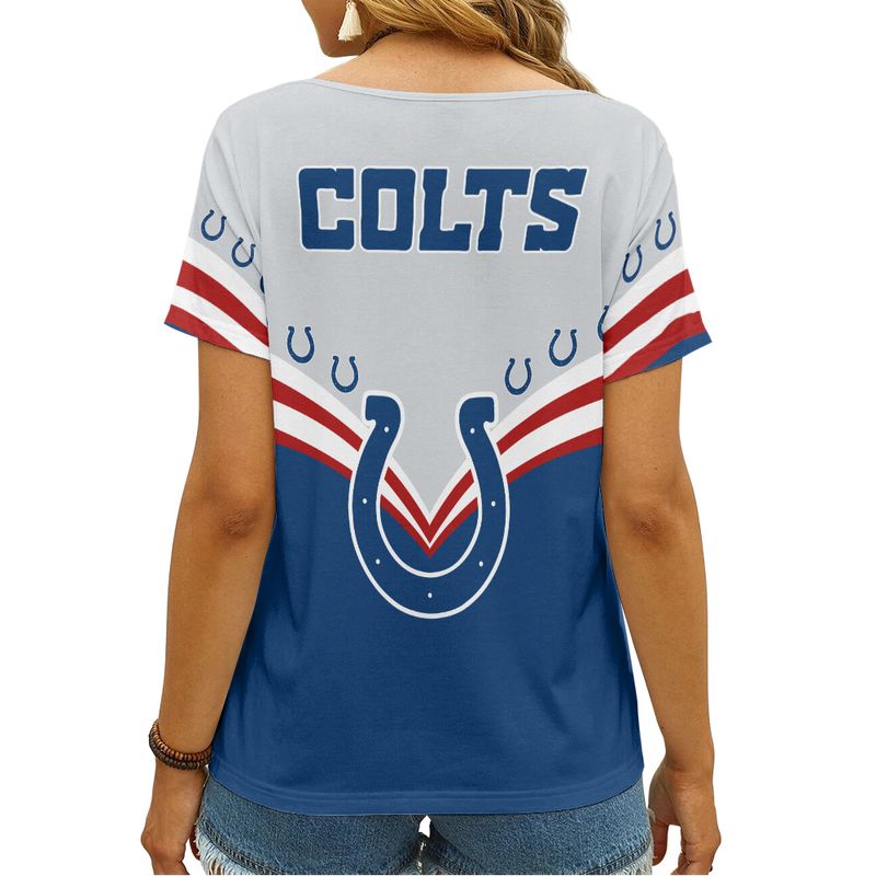Indianapolis Colts V-neck Women T-shirt Image 3