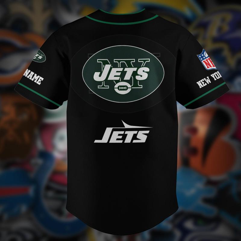 New York Jets Personalized Baseball Jersey Image 3