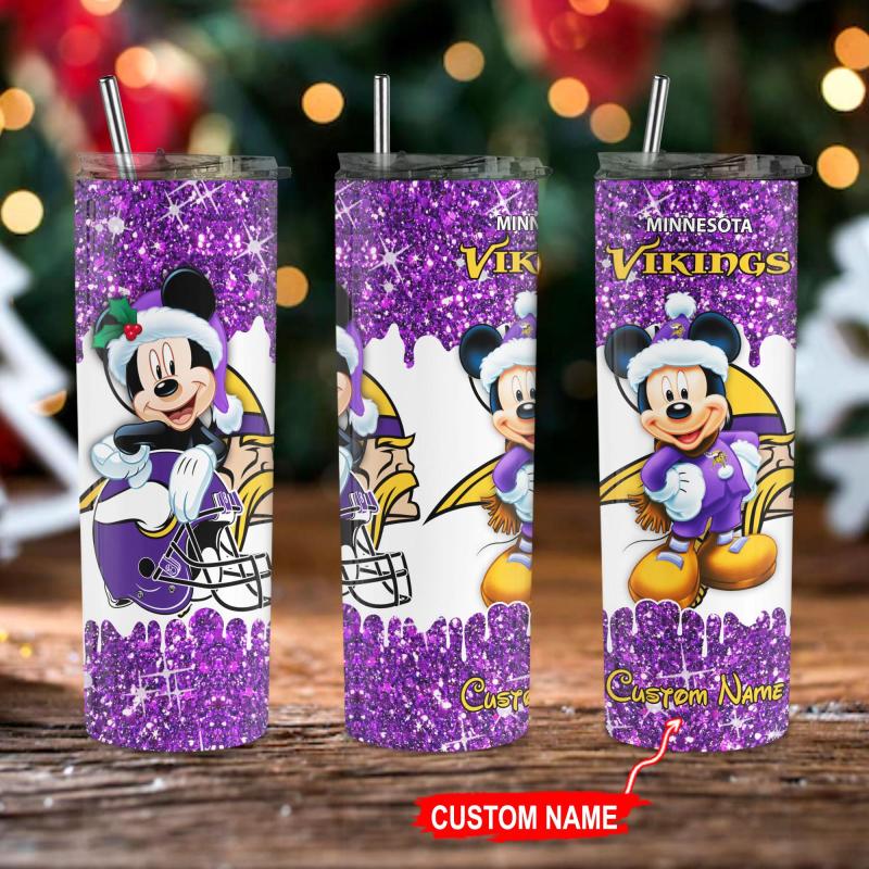 Minnesota Vikings Glitter Tumbler