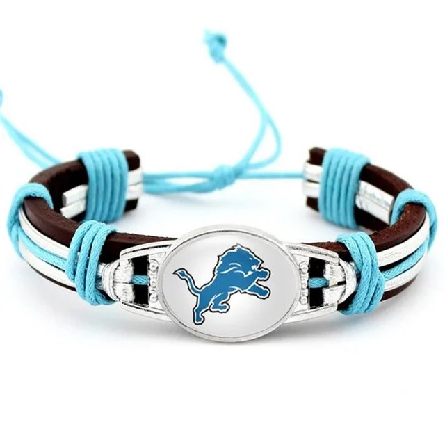 Detroit Lions Leather Bracelet
