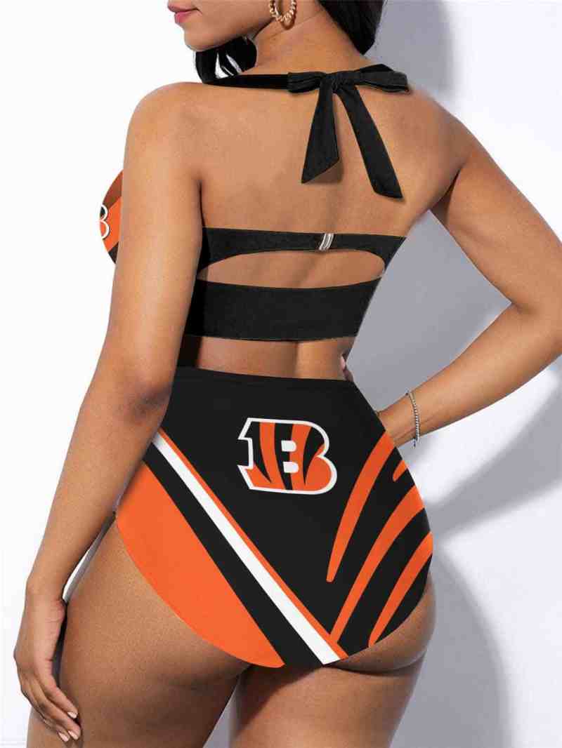 Cincinnati Bengals Sexy Print Bikini Swimsuit Back View