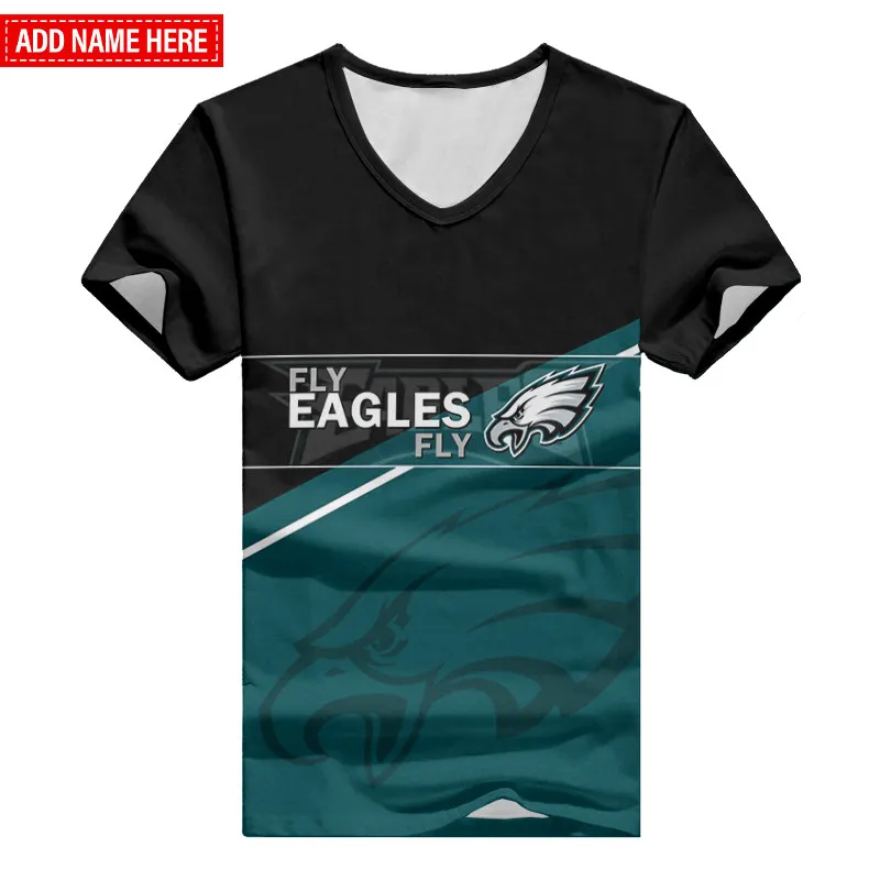 Philadelphia Eagles Personalized Summer V-neck Women T-shirt