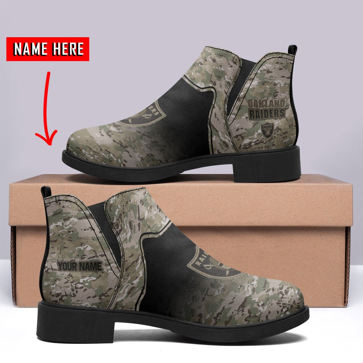 Las Vegas Raiders Personalized Comfort & Fashion Short Boots