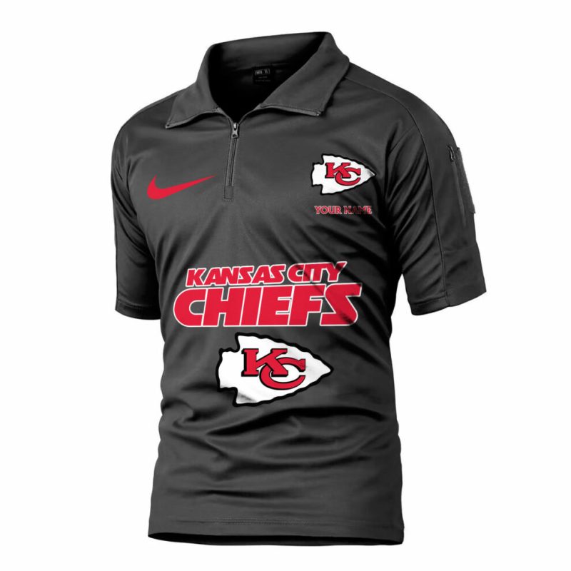Kansas City Chiefs Army Polo Shirt Front View