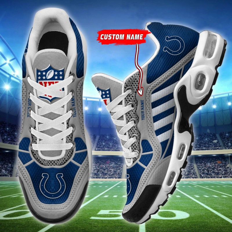 Indianapolis Colts Personalized Plus T-N Youth Sneakers - Side View