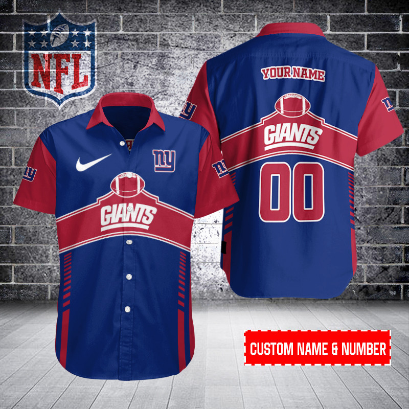 New York Giants Personalized Button Shirt Sizing Chart