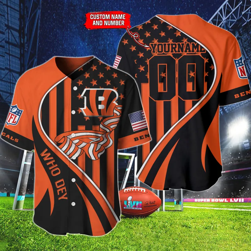 Cincinnati Bengals Personalized Baseball Jersey