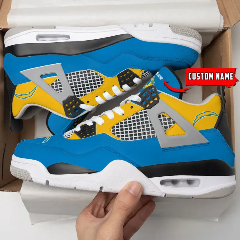 Los Angeles Chargers Personalized AJ4 Sneaker