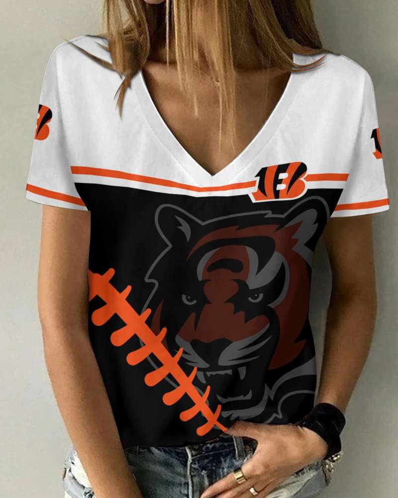 Cincinnati Bengals V-neck Women T-shirt