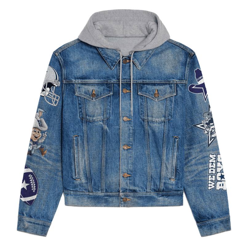 Dallas Cowboys Hooded Denim Jacket Detail View