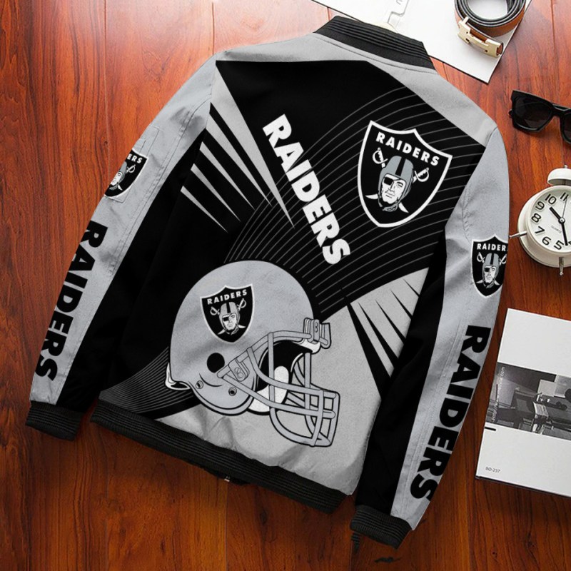 Las Vegas Raiders Personalized Bomber Jacket - Side View