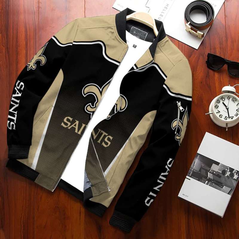 New Orleans Saints Bomber Jacket Side View