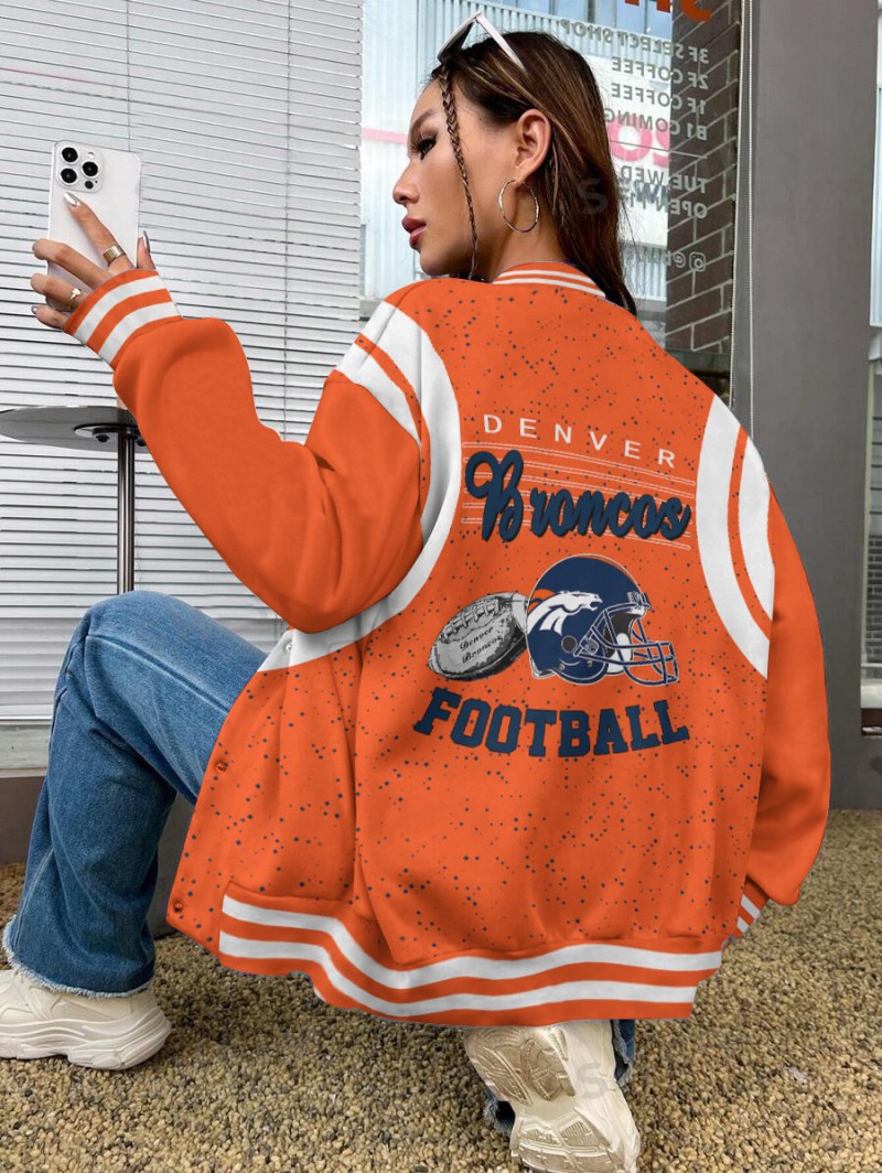 Denver Broncos Varsity Jacket Back View