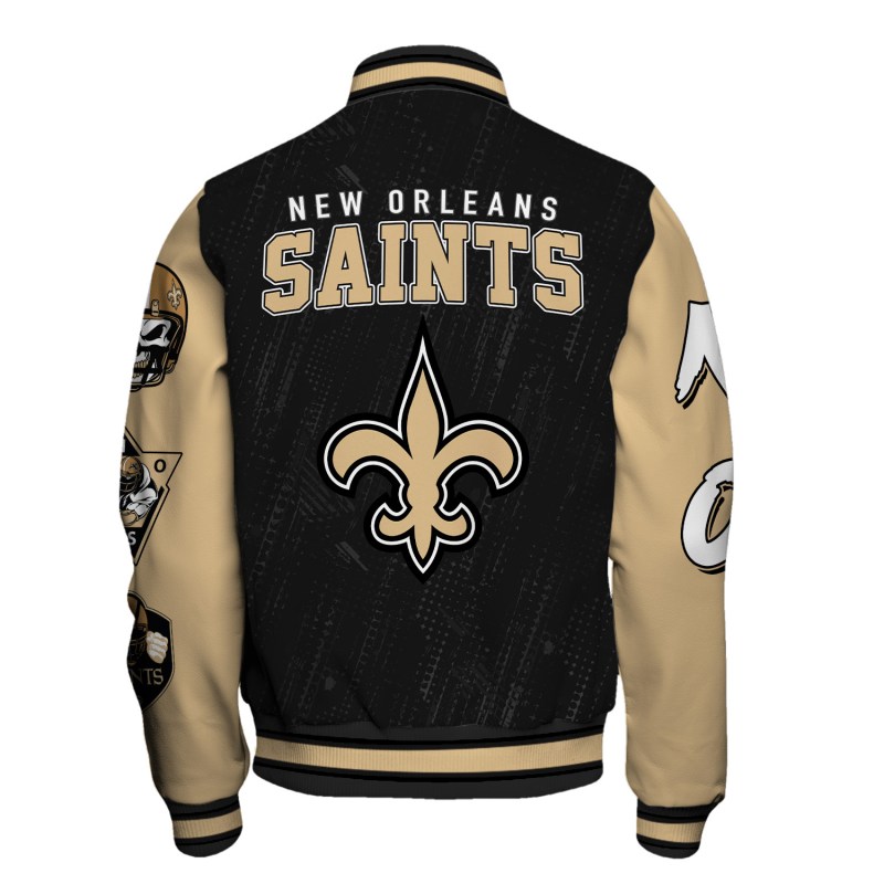 New Orleans Saints Varsity Jacket Back View