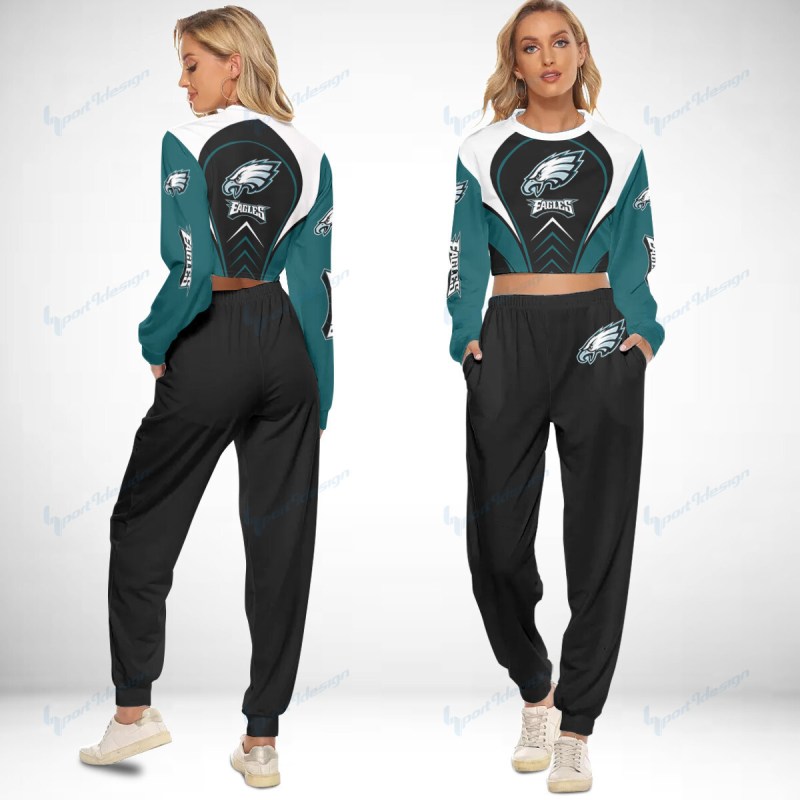 Philadelphia Eagles Crop Sweatshirt Suit