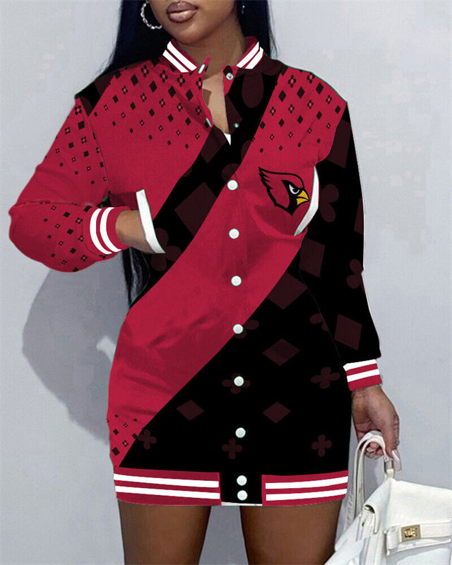 Arizona Cardinals Women Button Down Jacket Dress