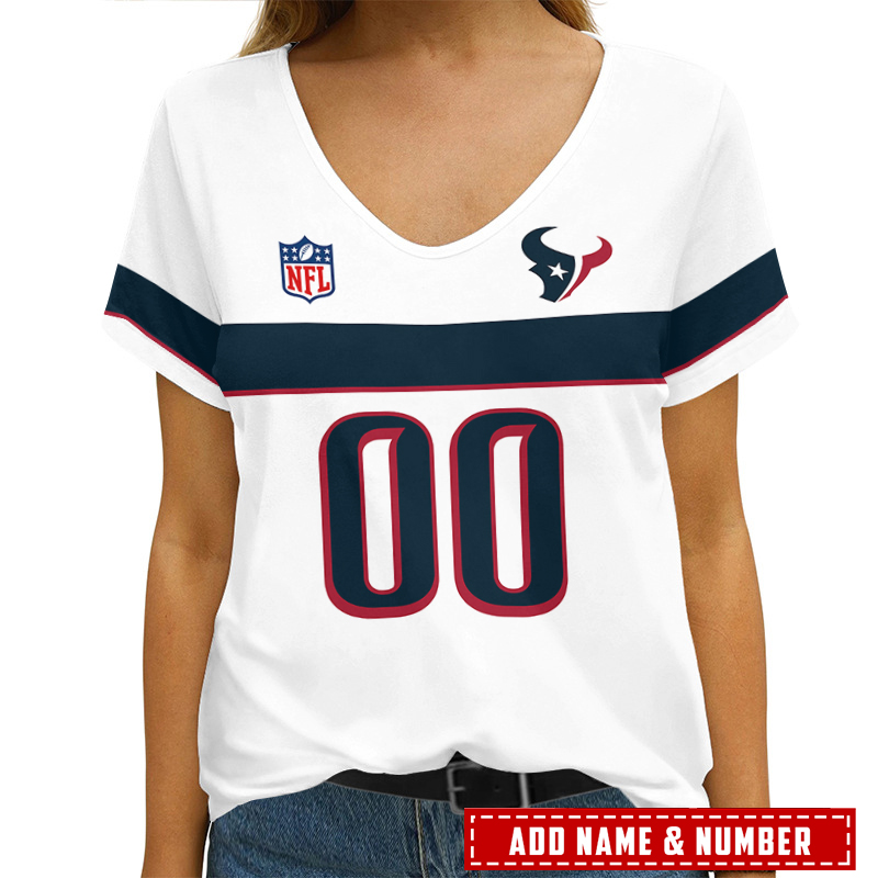 Houston Texans Personalized V-neck Women T-shirt