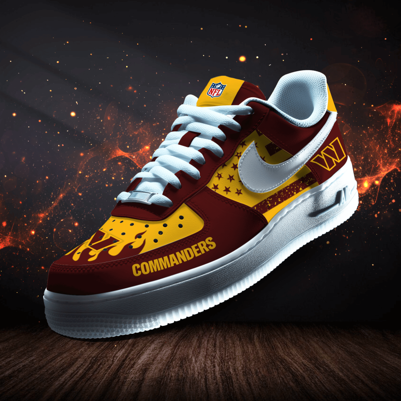 Washington Commanders Personalized AF1-1 Logo Pattern Sneakers