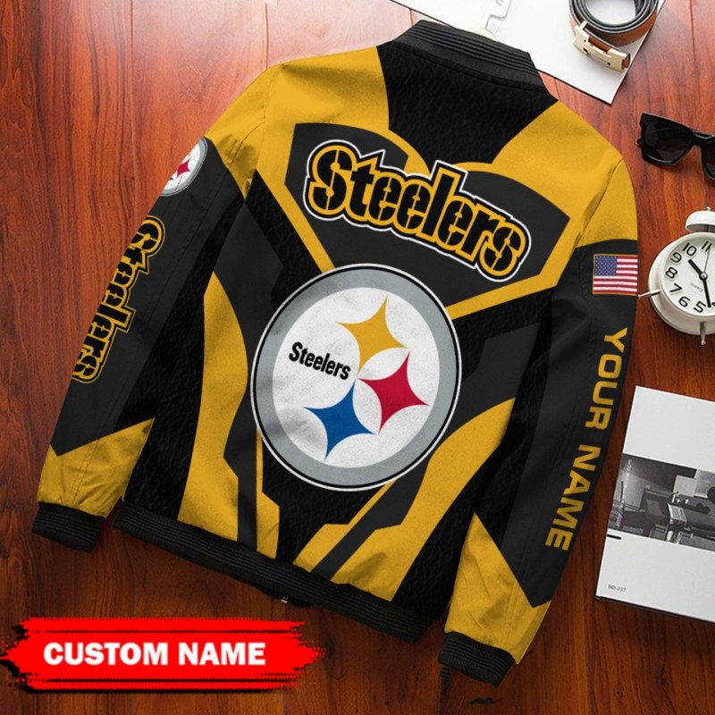 Pittsburgh Steelers Personalized Bomber Jacket - Ad Mockup