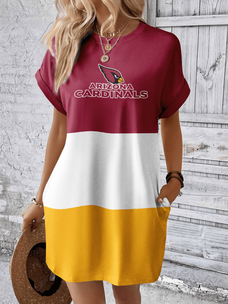 Arizona Cardinals Women Hidden Pocket Batwing Casual Dress