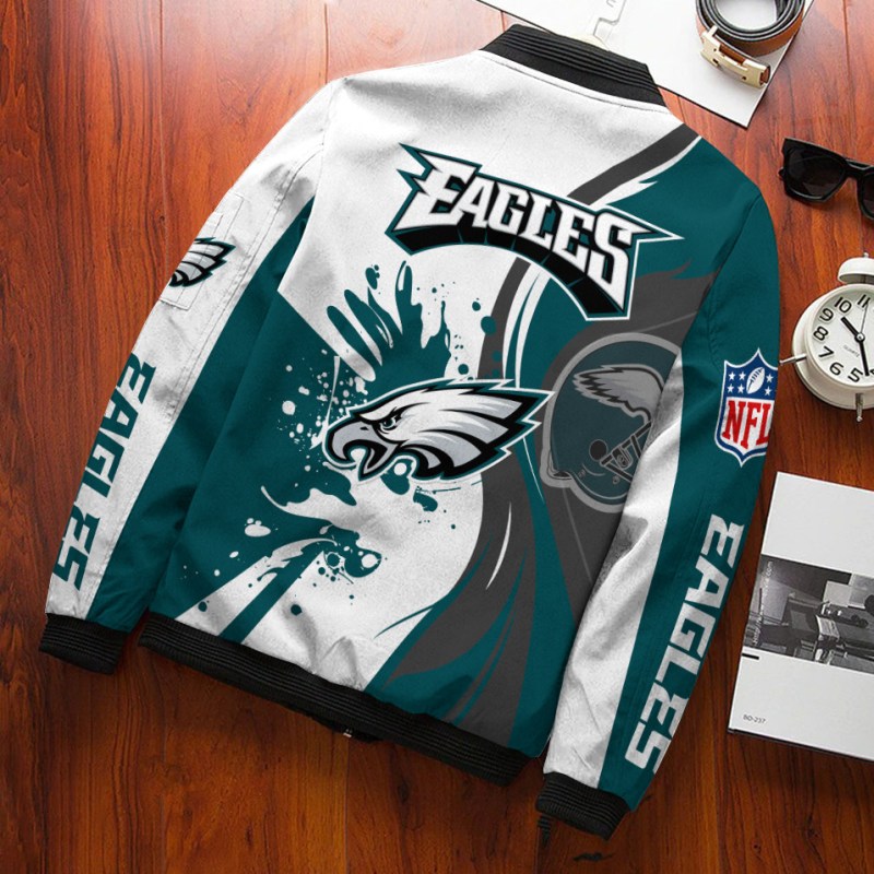Philadelphia Eagles Personalized Bomber Jacket Back
