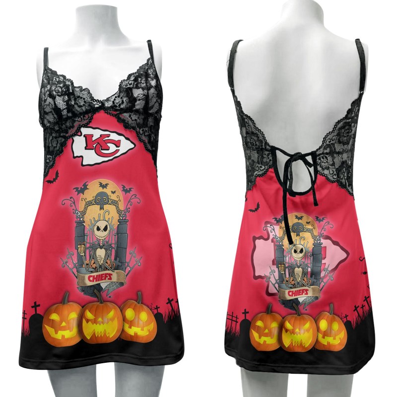 Kansas City Chiefs Lace Back Slip Dress
