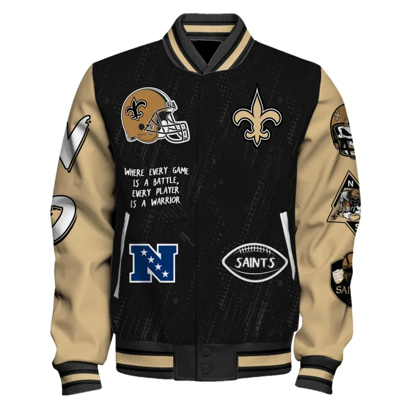 New Orleans Saints Varsity Jacket Details