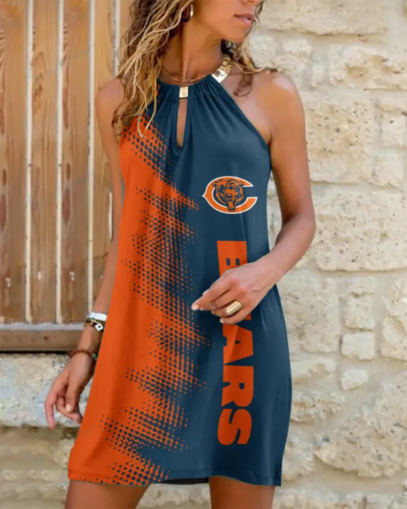 Chicago Bears Halter Neck Sleeveless Dress