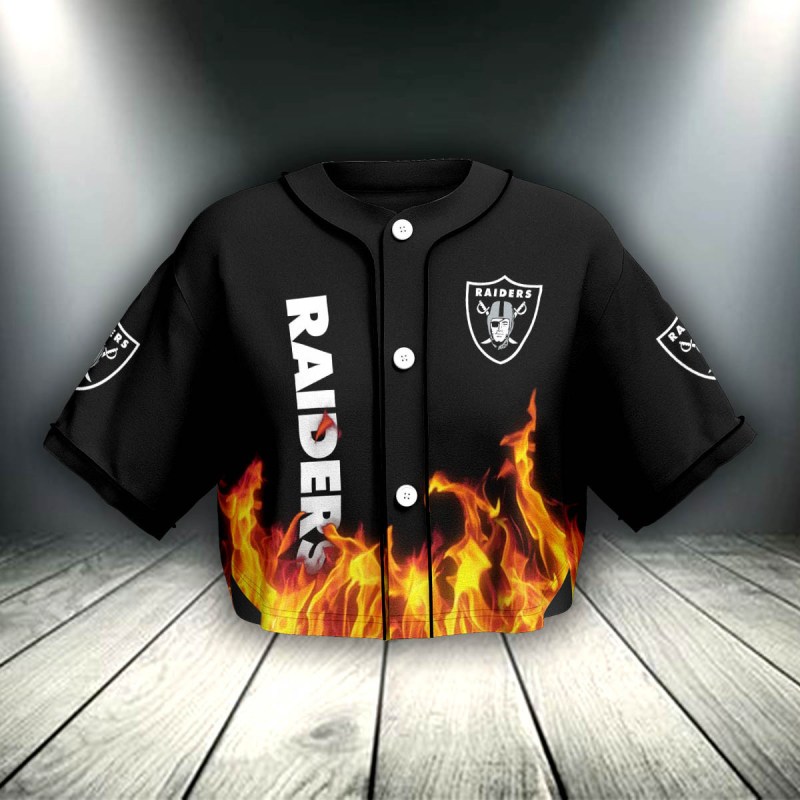 Las Vegas Raiders Crop Top Baseball Jersey