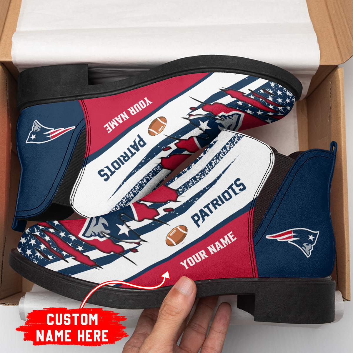 New England Patriots Personalized Comfort Fashion Short Boots