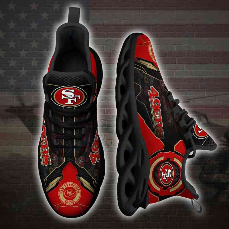 San Francisco 49ers Yezy Running Sneakers Top View