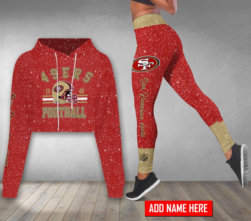San Francisco 49ers Combo Croptop Hoodie and Leggings