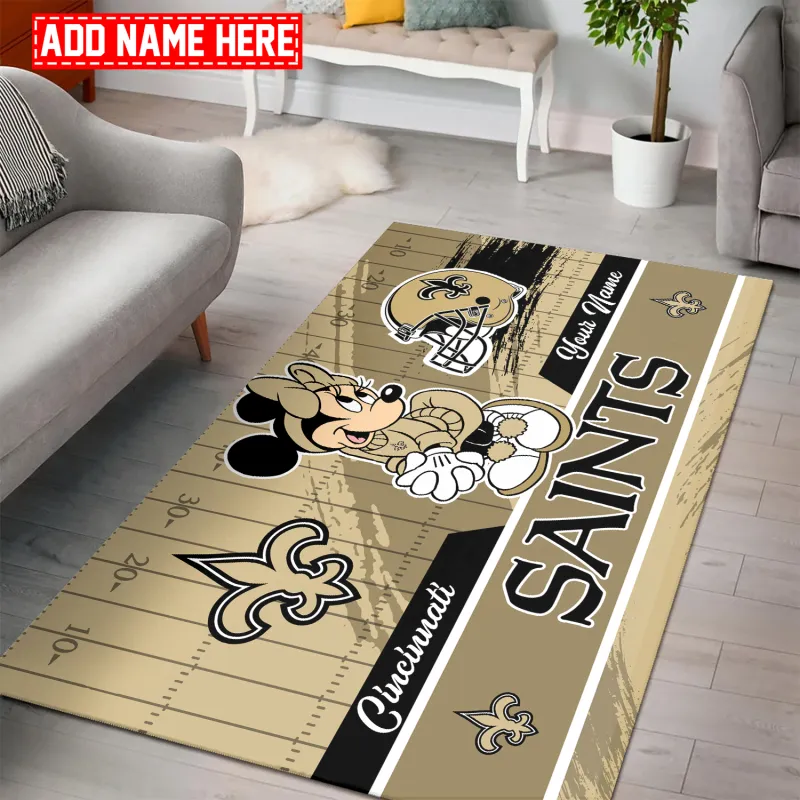 New Orleans Saints Personalized Rectangle Rug