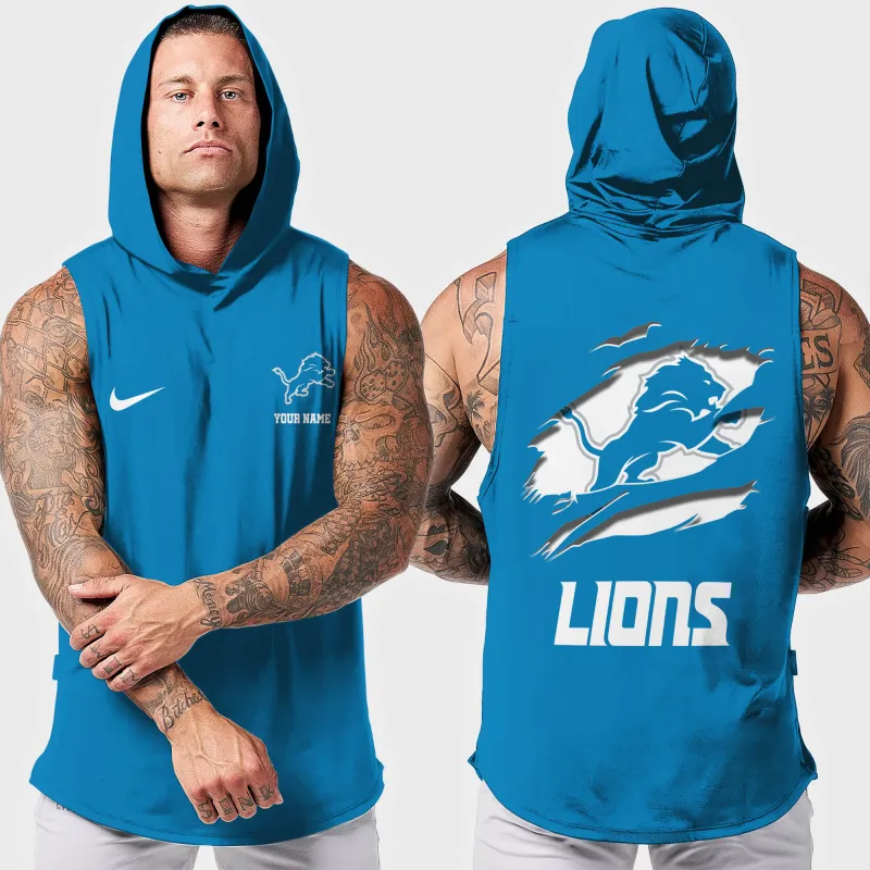 Detroit Lions Men's Workout Hooded Tank Top