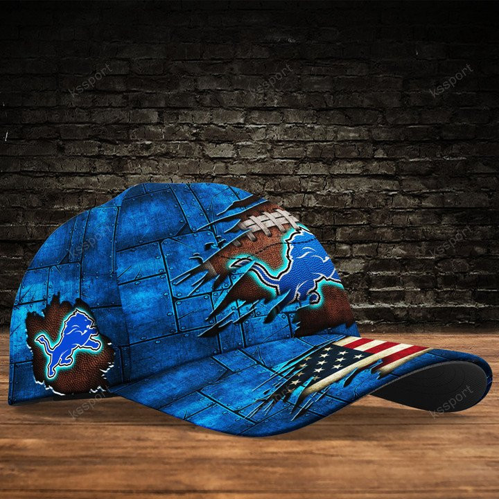 Detroit Lions Personalized Classic Cap Back View