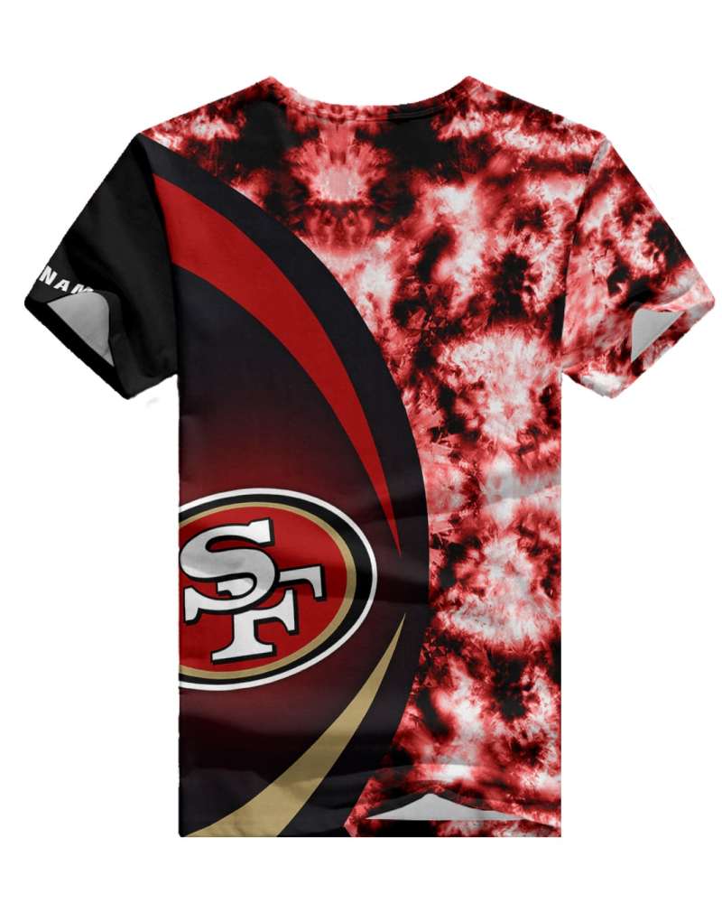 San Francisco 49ers Personalized V-neck Women T-shirt - Back View