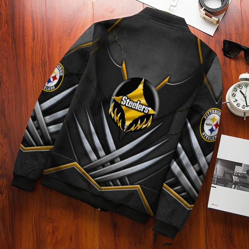 Pittsburgh Steelers Bomber Jacket Zoomed