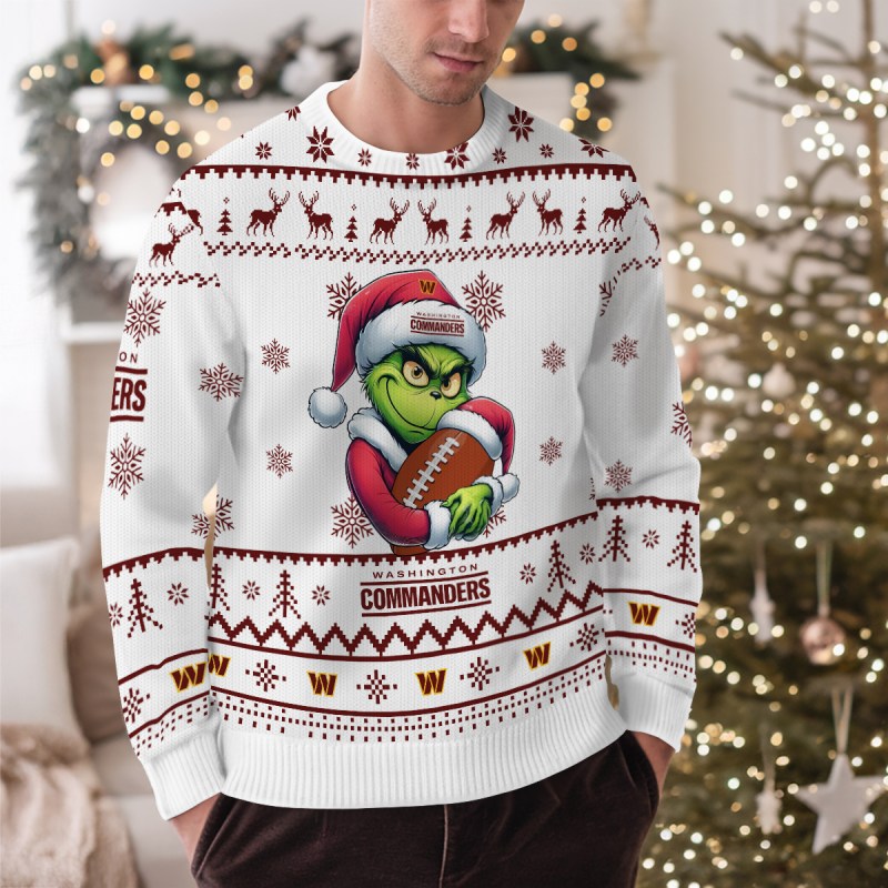 Washington Commanders Premium Ugly Christmas Sweater - Outdoor View 1