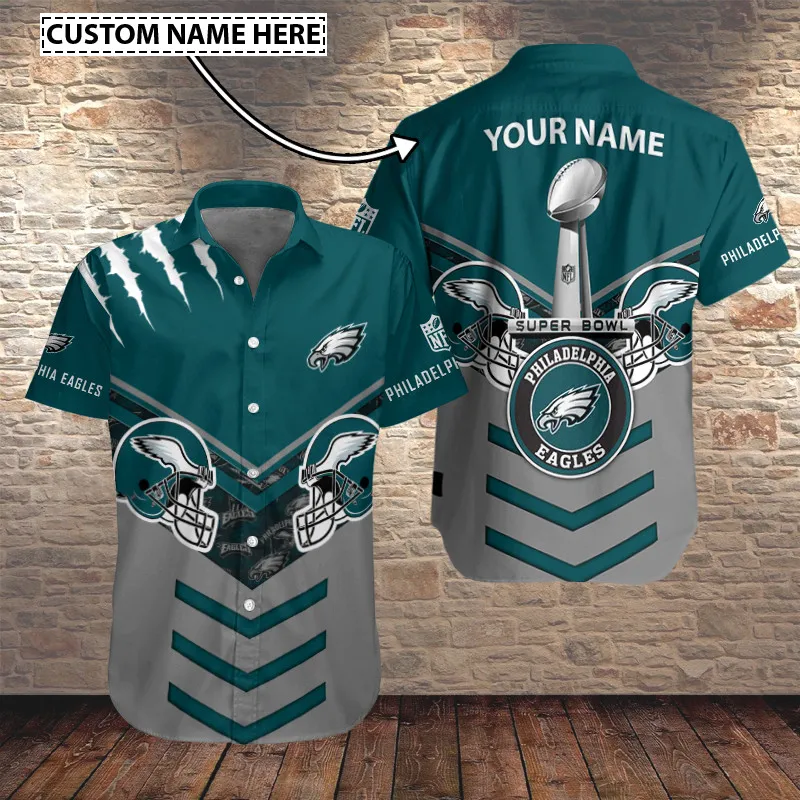 Philadelphia Eagles Personalized Button Shirt Sizing Chart
