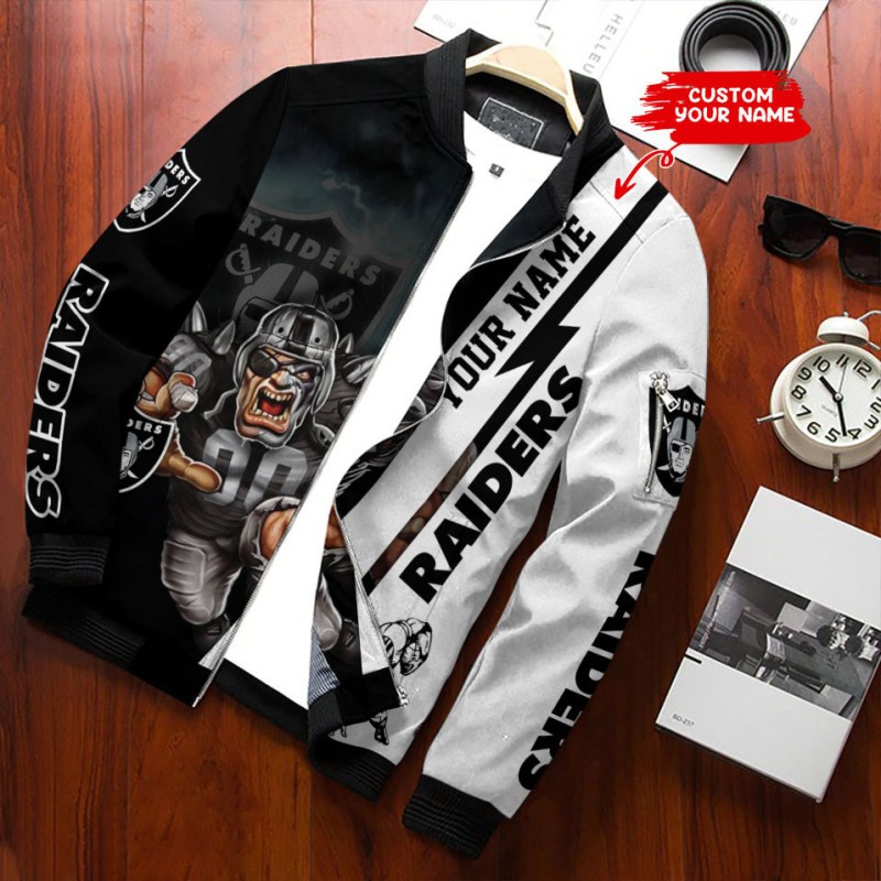 Las Vegas Raiders Bomber Jacket Front