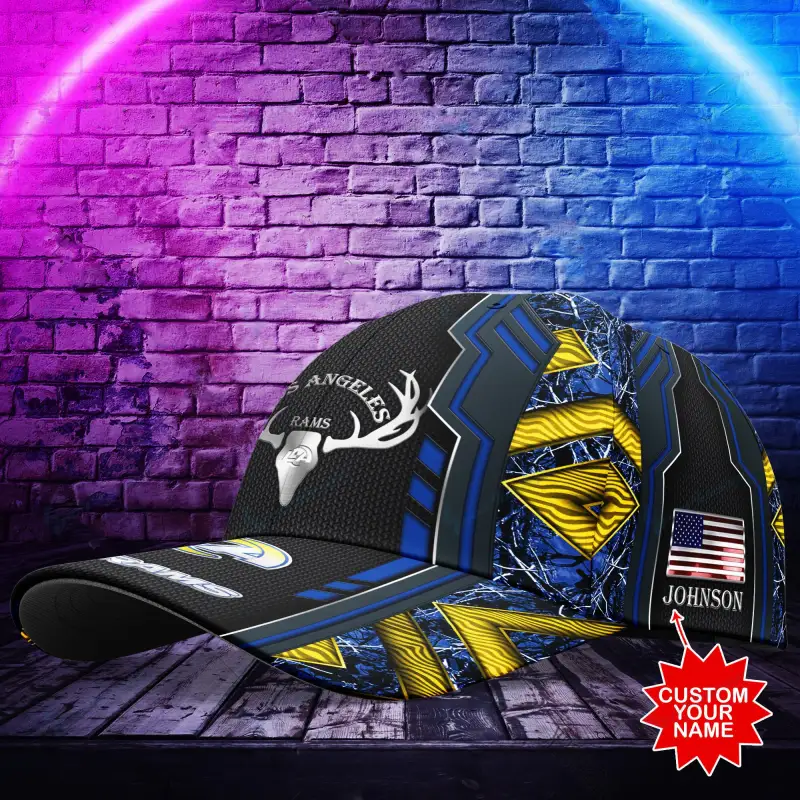 Los Angeles Rams Personalized Classic Cap Side View