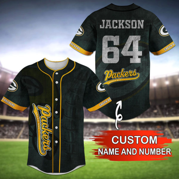 Green Bay Packers Personalized Baseball Jersey