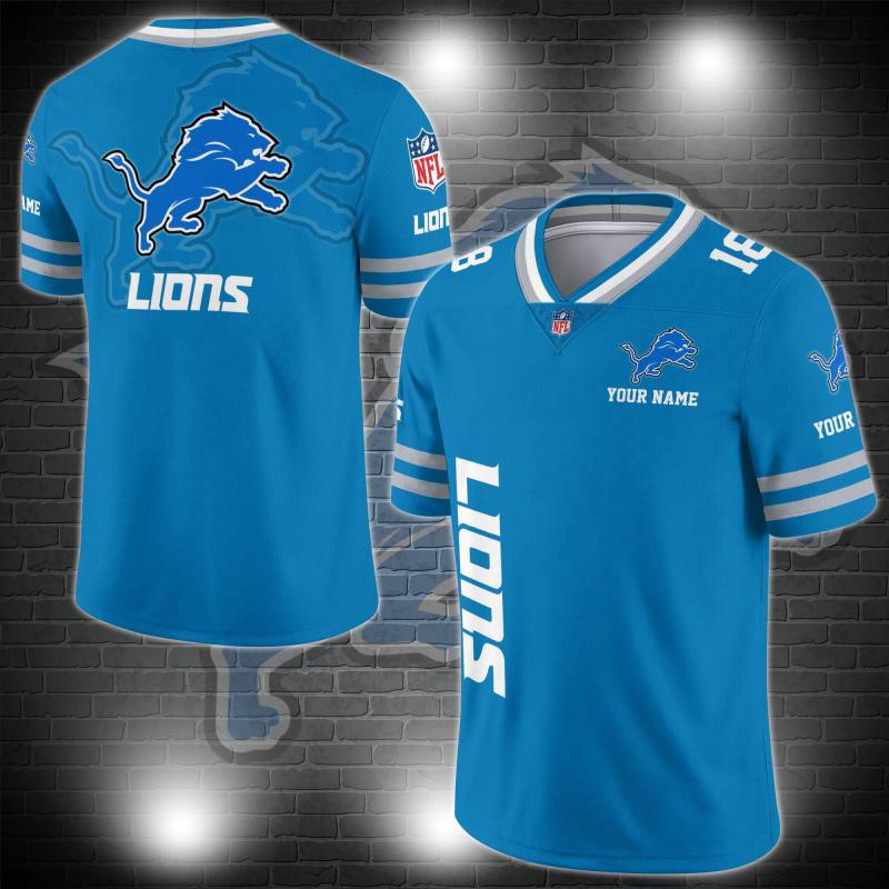 Detroit Lions Personalized V-neck Jersey